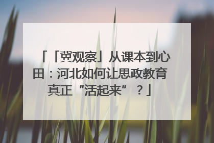「冀观察」从课本到心田：河北如何让思政教育真正“活起来”？