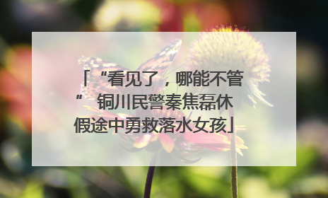 “看见了，哪能不管” 铜川民警秦焦磊休假途中勇救落水女孩