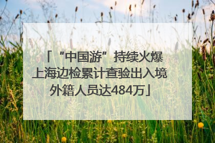 “中国游”持续火爆 上海边检累计查验出入境外籍人员达484万