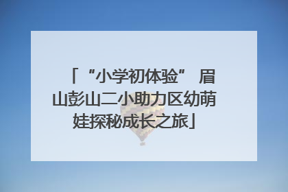 “小学初体验” 眉山彭山二小助力区幼萌娃探秘成长之旅