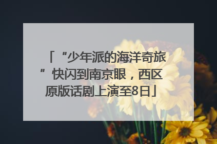 “少年派的海洋奇旅”快闪到南京眼，西区原版话剧上演至8日