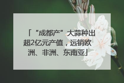 “成都产”大蒜种出超2亿元产值，远销欧洲、非洲、东南亚