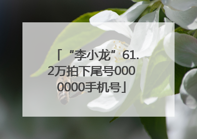 “李小龙”61.2万拍下尾号0000000手机号
