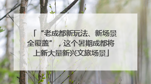 “老成都新玩法、新场景全覆盖”，这个暑期成都将上新大量新兴文旅场景