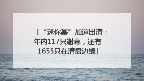 “迷你基”加速出清：年内117只谢幕，还有1655只在清盘边缘
