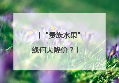 “贵族水果”缘何大降价？