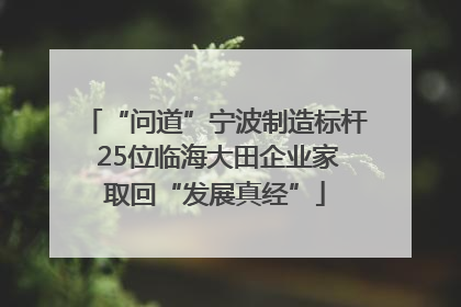 “问道”宁波制造标杆 25位临海大田企业家取回“发展真经”