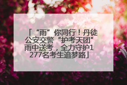 “雨”你同行！丹徒公安交警“护考天团”雨中送考，全力守护1277名考生追梦路