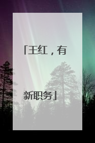 王红，有新职务