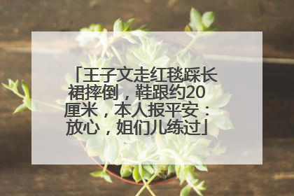 王子文走红毯踩长裙摔倒，鞋跟约20厘米，本人报平安：放心，姐们儿练过
