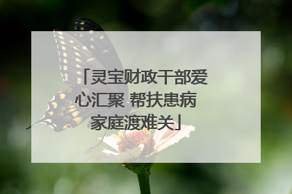 灵宝财政干部爱心汇聚 帮扶患病家庭渡难关