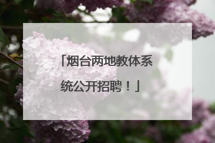 烟台两地教体系统公开招聘！