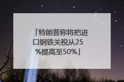 特朗普称将把进口钢铁关税从25%提高至50%
