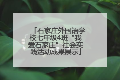 石家庄外国语学校七年级4班“我爱石家庄”社会实践活动成果展示