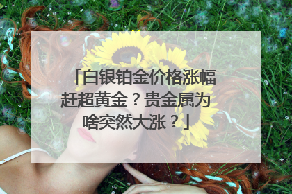 白银铂金价格涨幅赶超黄金？贵金属为啥突然大涨？