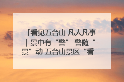 看见五台山 凡人凡事｜景中有“警” 警随“景”动 五台山景区“看得见”的平安守护