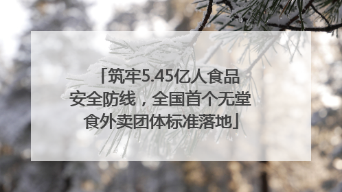 筑牢5.45亿人食品安全防线，全国首个无堂食外卖团体标准落地