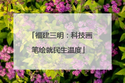 福建三明：科技画笔绘就民生温度