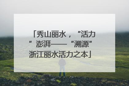 秀山丽水，“活力”澎湃——“溯源”浙江丽水活力之本