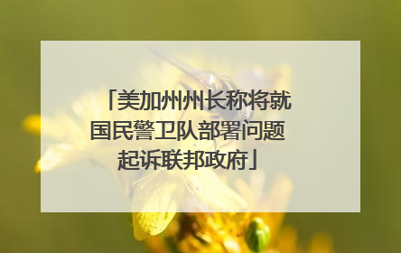 美加州州长称将就国民警卫队部署问题起诉联邦政府