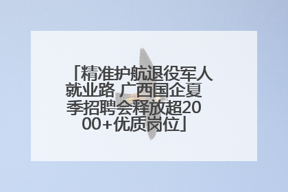 精准护航退役军人就业路 广西国企夏季招聘会释放超2000+优质岗位
