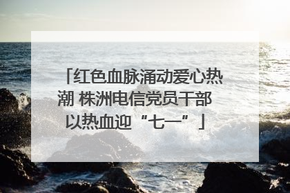 红色血脉涌动爱心热潮 株洲电信党员干部以热血迎“七一”