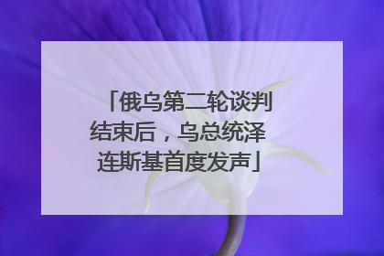 俄乌第二轮谈判结束后，乌总统泽连斯基首度发声