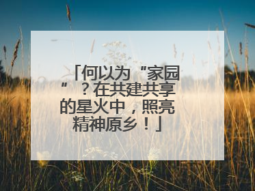 何以为“家园”？在共建共享的星火中，照亮精神原乡！