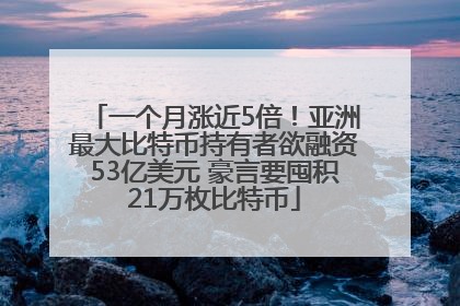 一个月涨近5倍！亚洲最大比特币持有者欲融资53亿美元 豪言要囤积21万枚比特币