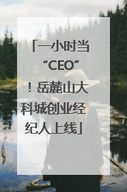 一小时当“CEO”！岳麓山大科城创业经纪人上线