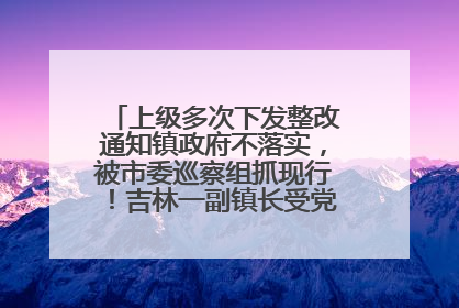 上级多次下发整改通知镇政府不落实，被市委巡察组抓现行！吉林一副镇长受党内警告处分