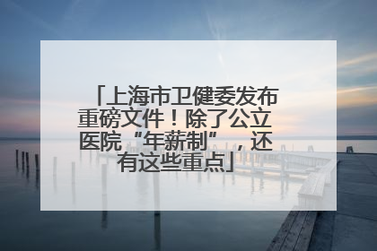 上海市卫健委发布重磅文件！除了公立医院“年薪制”，还有这些重点