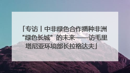 专访丨中非绿色合作播种非洲“绿色长城”的未来——访毛里塔尼亚环境部长拉格达夫