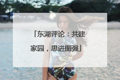 东湖评论：共建家园，思进图强