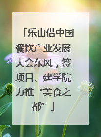 乐山借中国餐饮产业发展大会东风，签项目、建学院力推“美食之都”