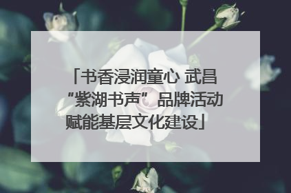 书香浸润童心 武昌“紫湖书声”品牌活动赋能基层文化建设