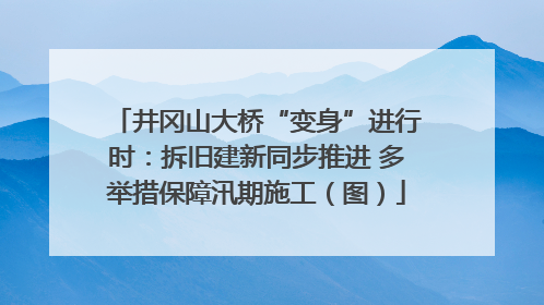 井冈山大桥“变身”进行时：拆旧建新同步推进 多举措保障汛期施工（图）