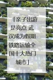 亲子出游是亮点 武汉成为假期铁路运输全国十大热门城市