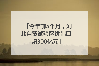 今年前5个月，河北自贸试验区进出口超300亿元