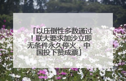以压倒性多数通过！联大要求加沙立即无条件永久停火，中国投下赞成票
