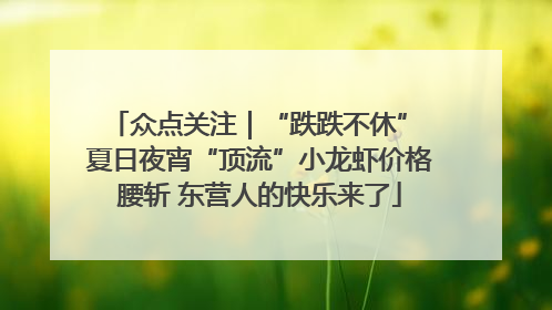 众点关注｜“跌跌不休” 夏日夜宵“顶流”小龙虾价格腰斩 东营人的快乐来了