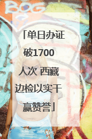 单日办证破1700人次 西藏边检以实干赢赞誉