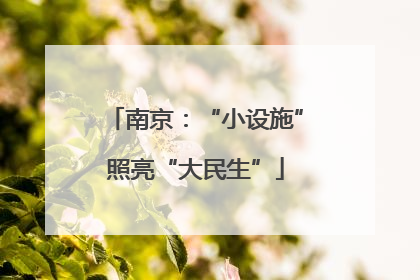 南京：“小设施”照亮“大民生”