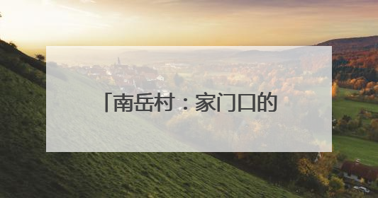 南岳村：家门口的省级医疗“大集”