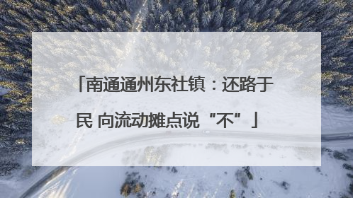 南通通州东社镇：还路于民 向流动摊点说“不”