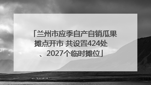 兰州市应季自产自销瓜果摊点开市 共设置424处、2027个临时摊位
