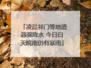 凌晨祁门等地遭遇强降水 今日白天皖南仍有暴雨