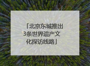 北京东城推出3条世界遗产文化探访线路
