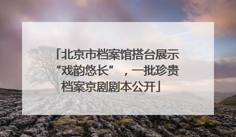 北京市档案馆搭台展示“戏韵悠长”，一批珍贵档案京剧剧本公开