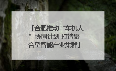 合肥推动“车机人”协同计划 打造聚合型智能产业集群